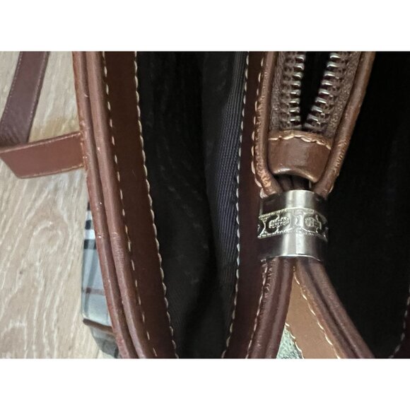 Burberry Haymarket Check Tote Gray Brown Bag Vintage Authentic Handbag - Picture 10 of 11